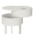 thumbnail image 2 of HLR Modern Round Nightstand Set of 2 with Drawer, 2-Tier End Table for Living Room, Bedroom, White, 2 of 7