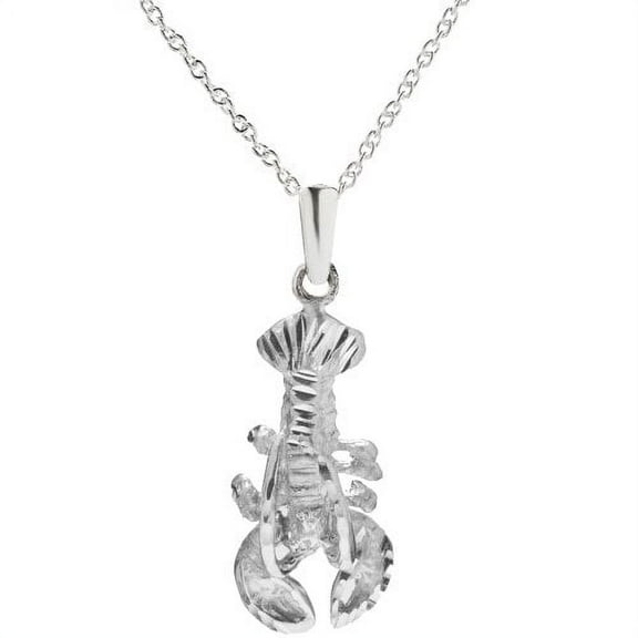 Sterling Silver Lobster Pendant Necklace, 18"