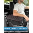 thumbnail image 7 of KBH Center Console Cover for 2019-2026 Dodge Ram 1500/2500/3500, Middle Console Armrest Cover for Ram 1500 Accessories, Anti-Scratch Leather Cushion Pad, Black-Red Stitch, 7 of 7