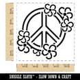 thumbnail image 2 of Peace Sign Surrounded by Flowers Square Rubber Stamp Stamping Scrapbooking Crafting - Large 2.75in, 2 of 7