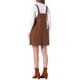 thumbnail image 3 of Vestido de Pana para Mujer Inspire Chic con Tirantes Ajustables, Botones y Bolsillos, Talla L, Marrón Oscuro, 3 of 6