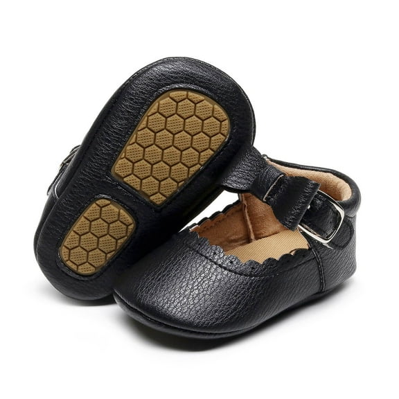 ZHOGXU Baby Kids Girls Shoes Non Slip Soft Sole Bowknot Comfortable Elegant Breathable Princress Shoes For Casual Daily Wear,Black,0-6 Months