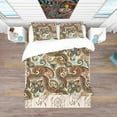 thumbnail image 3 of Designart 'Paisley Pattern with Fantasy Background' Vintage Duvet Cover Set, 3 of 4