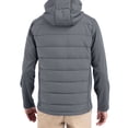 thumbnail image 2 of Men's Cutter & Buck Gray Illinois Fighting Illini Evoke Hybrid Eco Softshell Recycled Full Zip Hooded Jacket, 2 of 2