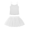 thumbnail image 4 of Haitryli Kids Girls Sequins Ballet Dance Dress Straps Cami Top with Tutu Skirt Skating Gymnastics Ballroom Costume White 6, 4 of 7
