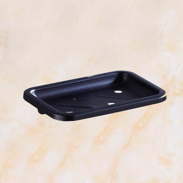 KALLORY Soap Tray De Aluminio Negro Con Estilo Vintage Para Organizar Jabón En Cocina O Lavandería