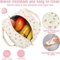 thumbnail image 5 of Beige Big Strawberry Lunch Bag – Large Capacity Insulated Tote, 5 of 7