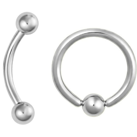 Forbidden Body Jewelry Set Of 2 16g Surgical Steel Daith Earring Set Of 2 16g Surgical Steel Daith Earring Eyebrow Ring And Rook Piercing Jewelry