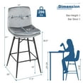 thumbnail image 3 of Gymax 4 PCS Velvet Bar Stools Bar Height Dining Chairs w/ Metal Legs Kitchen Grey, 3 of 4