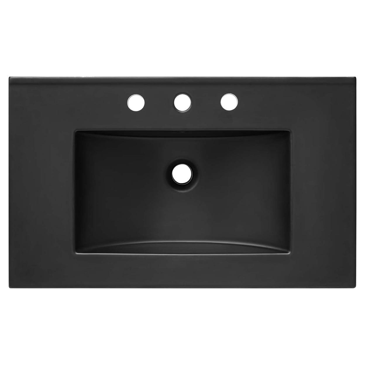 Modway EEI-5070-BLK Black Ceramic Construction 30" Rectangular Bathroom Sink