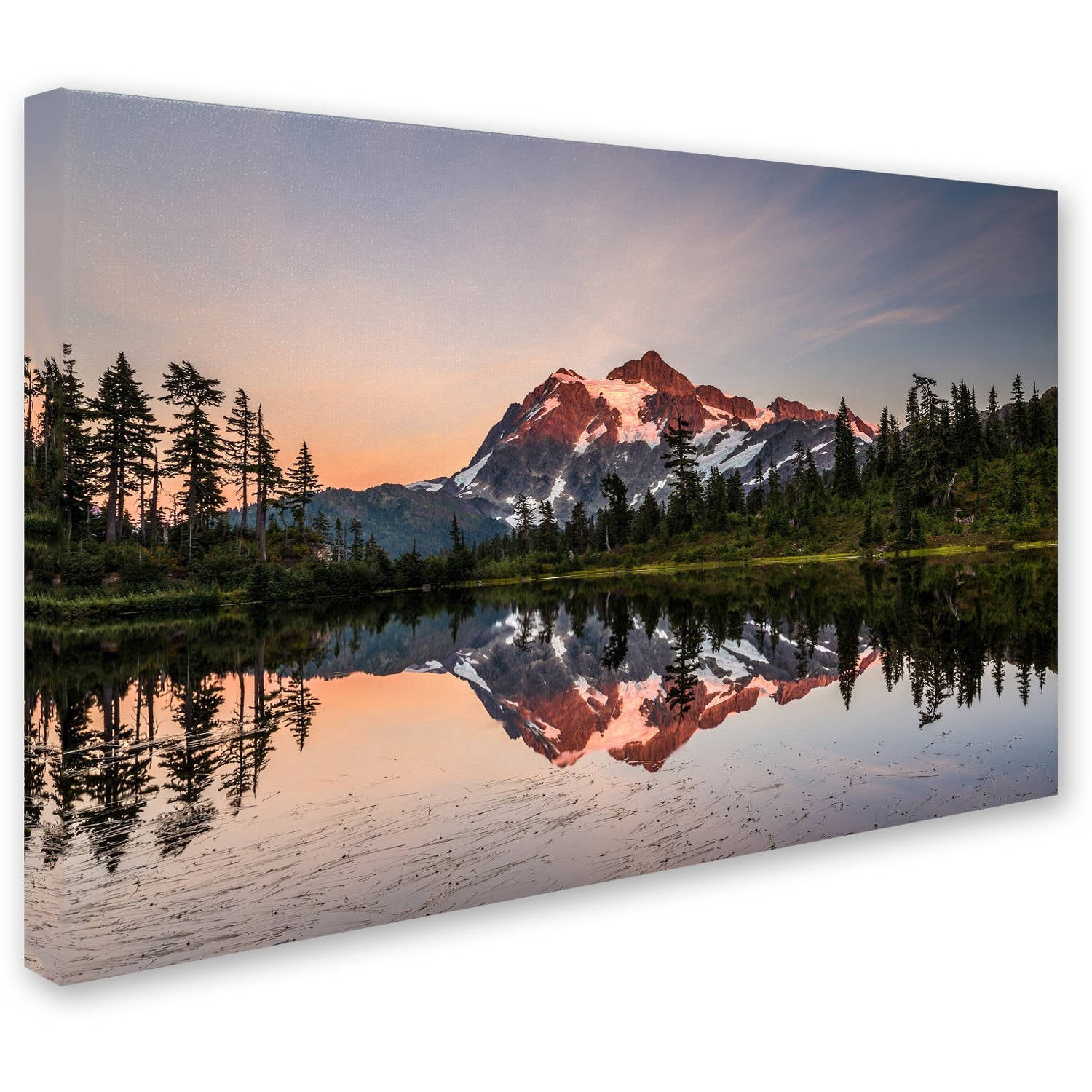 Trademark Fine Art 'Picture Lake Dusk' Canvas Art by Pierre Leclerc