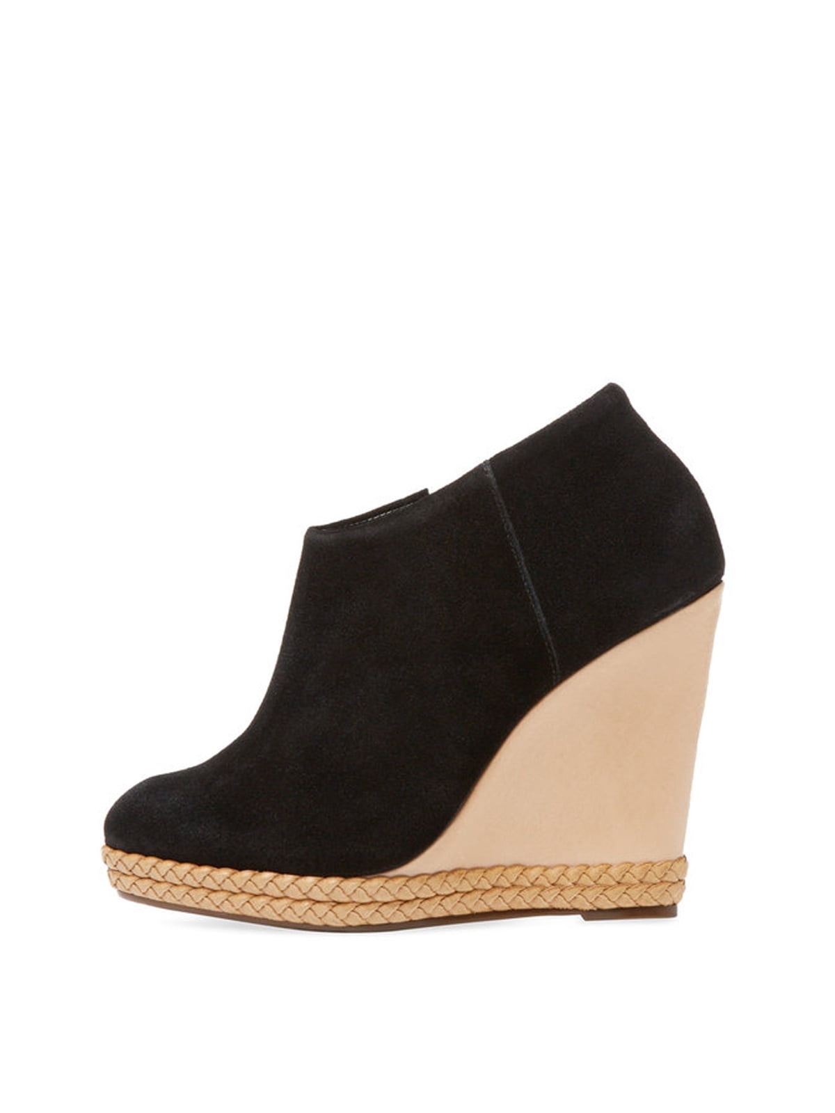 Schutz Belua Black Suede Wood Wedge 