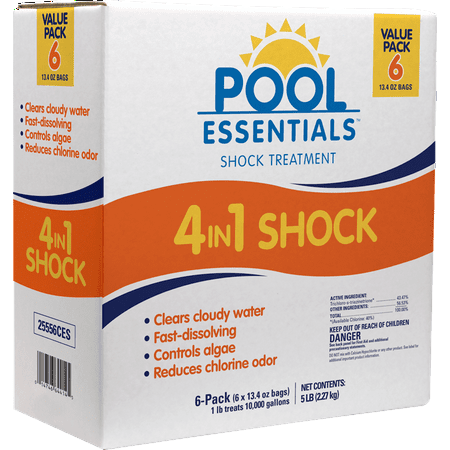 Pool Essentials 4-in-1 Pool Shock Treatment (6 pack contains 6 - 13.4oz ...