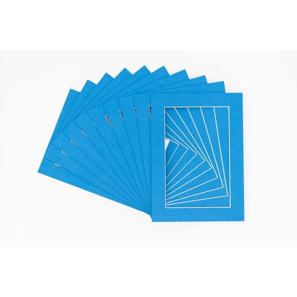 Bay Blue Acid Free 10x12 Picture Frame Mats with White Core Bevel Cut