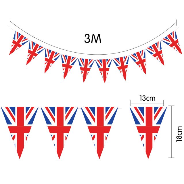 Accesorios fotográficos creativos con la bandera de arroz británico. Bandera de Love London. Bandera triangular. Accesorios fotográficos