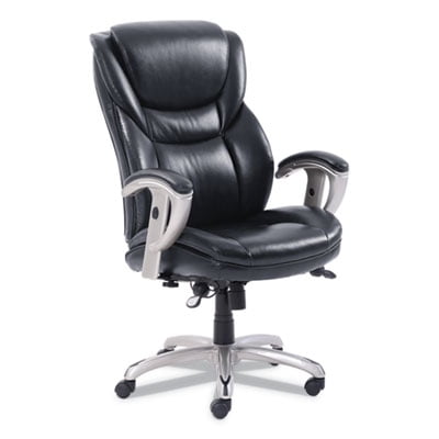 SertaPedic Emerson Executive Task Chair Supports up to 300 lbs. Black Seat/Black Back Silver Base