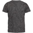 thumbnail image 1 of Hiking Fanatic Topographical Map Pattern Mens Soft T Shirt Charcoal Heather LG, 1 of 2