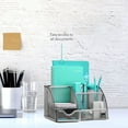 thumbnail image 2 of Mindspace Desk Organizer 6 Compartments with Drawer for Office Supplies and Accessories Room Organizers Silver, 2 of 9