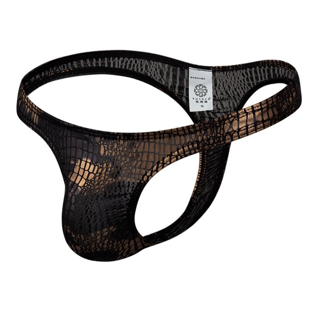 ZAXARRA T-shirt Homme Imprimé Serpentine String Taille Basse