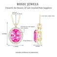 thumbnail image 4 of Rosec Jewels Oval Shape Lab Grown Pink Sapphire Pendant with Diamond Halo (AAAA Quality), 18K Yellow Gold, 4 of 6
