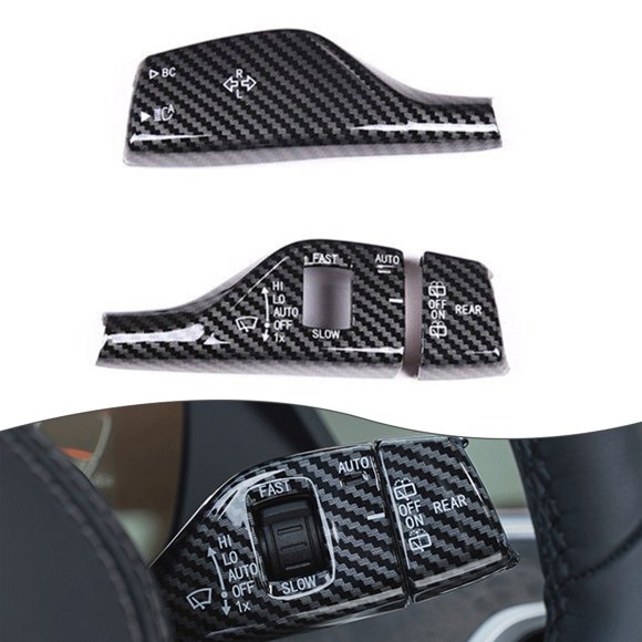 1 Set Car Turn Signal Wiper Lever Cover Trim Carbon Fiber Interior Accessories For BMW X2 X3 X4 X6 X7