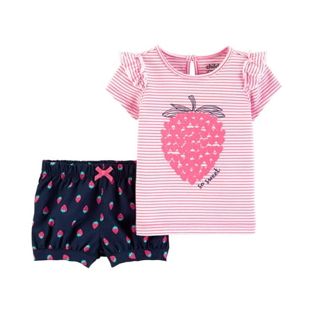 Short Sleeve T-Shirt and Shorts Outfit, 2 Piece Set (Baby Girls)