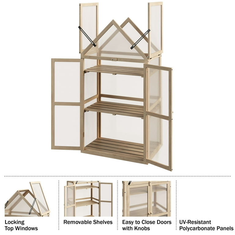 FULL HOUSE フルハウス Home-Complete Wood Cold Frame Greenhouse – Mini Grow House