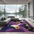 thumbnail image 2 of ODIKA 8'x10' Washable Area Rug Purple Gold Abstract Celestial Design Geometric and Astral Motifs with Modern Artistry for Living Room, Under Sectional, Family , Durable, Non-Slip, 2 of 7