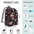 thumbnail image 5 of Graceful Flowers Print Backpack Gift Idea Roomy School College Bookbag with Laptop Sleeve Strong Everyday Backpack for Travel Work, 5 of 5