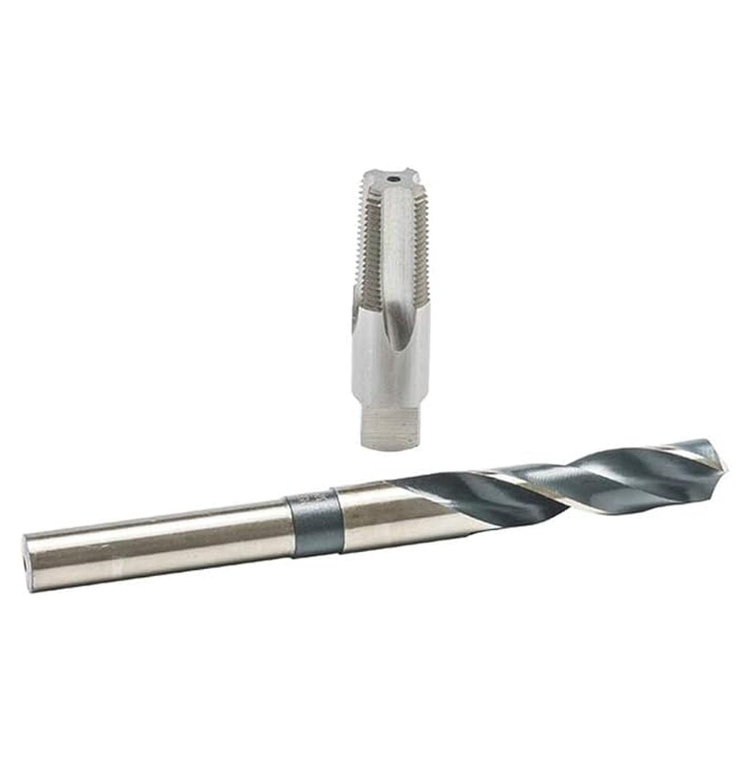 3/8-18 NPT Drill & Tap Kit - 3/8" Carbon Steel Tap & 37/64" HSS Drill Bit Set for Auto Gauges