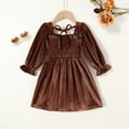 thumbnail image 3 of Happy Town Toddler Girl Fall Clothing Long Sleeve Dress Girl Solid Color Casual Fall Winter Clothes, 3 of 8