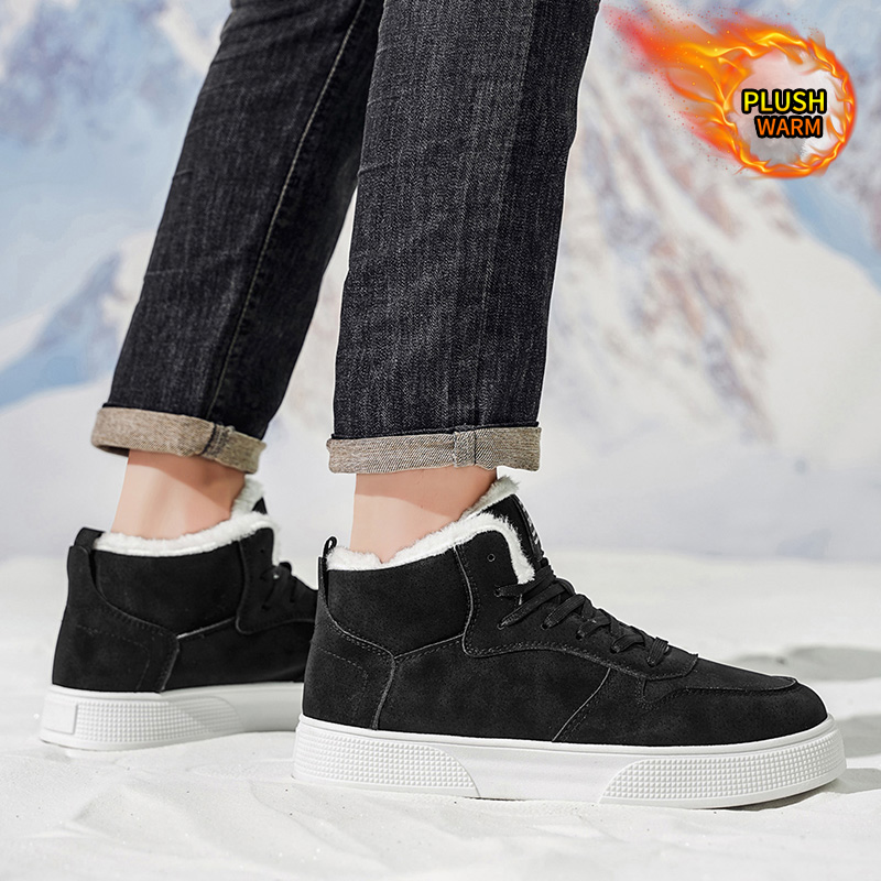CORASUN Men's Waterproof Insulated Snow Boots - Lightweight Non-Slip Low-Top Casual Shoes for Winter Hiking, Daily Commute, and Driving