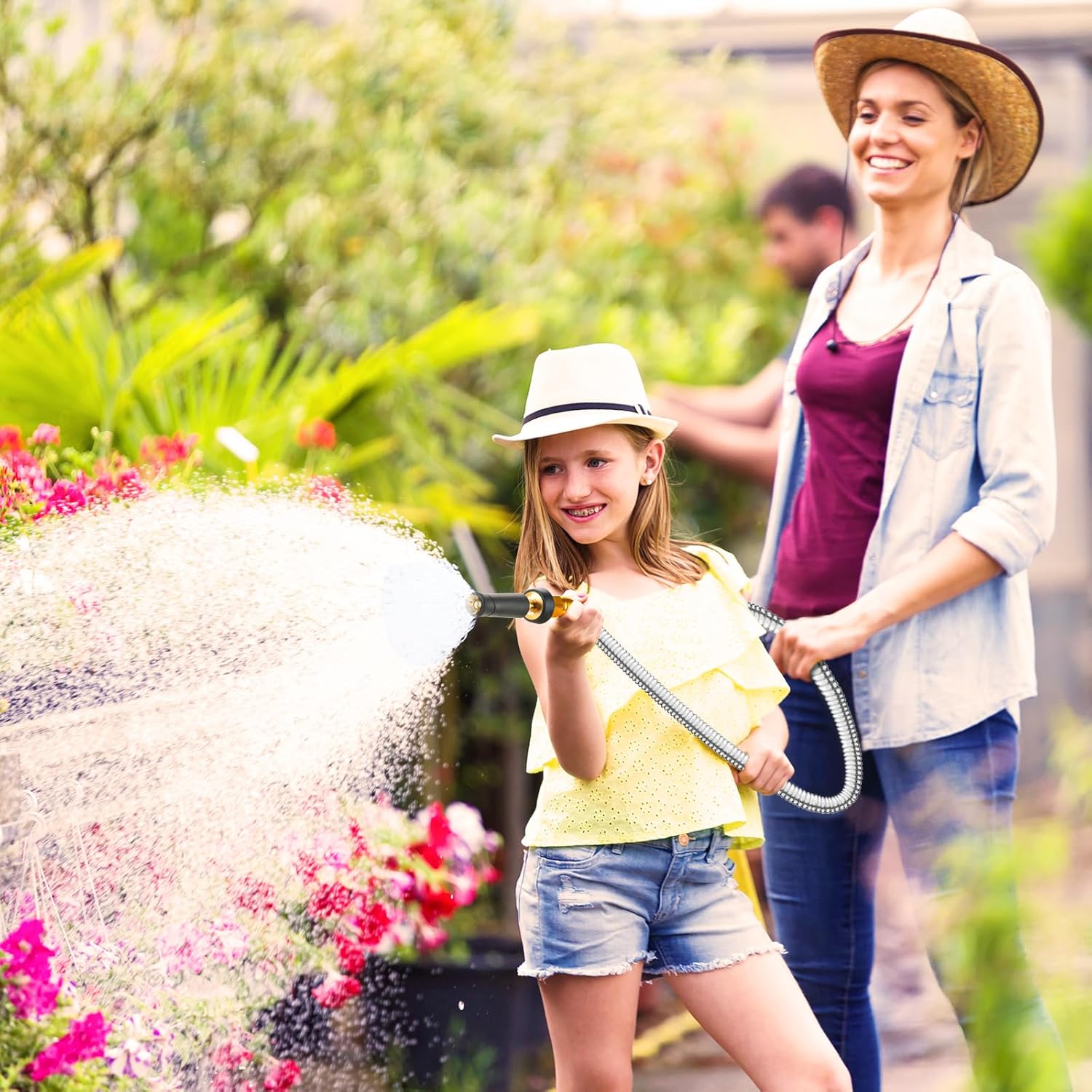 100 FT Garden Hose Expandable - 304 Stainless Steel Water Hose 100 FT - Heavy Duty Flexible Kink Free Hose, no Bite