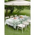 thumbnail image 4 of Outdoor Tablecloths with Umbrella Hole & Zipper, Spring Emerald Green Eucalyptus Rectangle Tablecloth 52x70 Inch, Botanical Leaf Country Waterproof Table Cloth, Patio/Pool/Picnic Table Covers, 4 of 8
