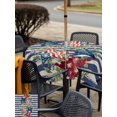 thumbnail image 5 of Outdoor Tablecloth with Umbrella Hole for Patio/Picnic/Party/Camping, 4th of July Waterproof Table Cloth Square Cover Washable, Red Blue Stars Green Leaves Striped Independence (60"x 60"), 5 of 8