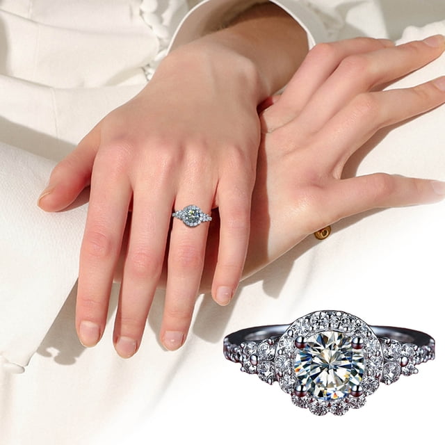 Anillo femenino Anillo vivo Anillo en forma de corazón Anillo de joyería de mano Anillo con apertura ajustable un anillo