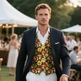 thumbnail image 3 of Yuyamidu Mushroom Business Vests for Men Size 3XL Lightweight Men's V-Neck Suit Vests Sunflowers Vest Waistcoat with 3 Pockets Daily Wear Clothing, 3 of 7