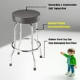 thumbnail image 4 of Torin Swivel Bar Stool: Padded Garage/Shop Seat with Chrome Plated Legs, Black, 28.74" Tall, 18.5" Diameter, 4 of 10
