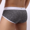 thumbnail image 3 of zuwimk Mens Underwear,Men's Soft Low Rise Bikini Underwear Mid Coverage Back Briefs Gray,M, 3 of 3