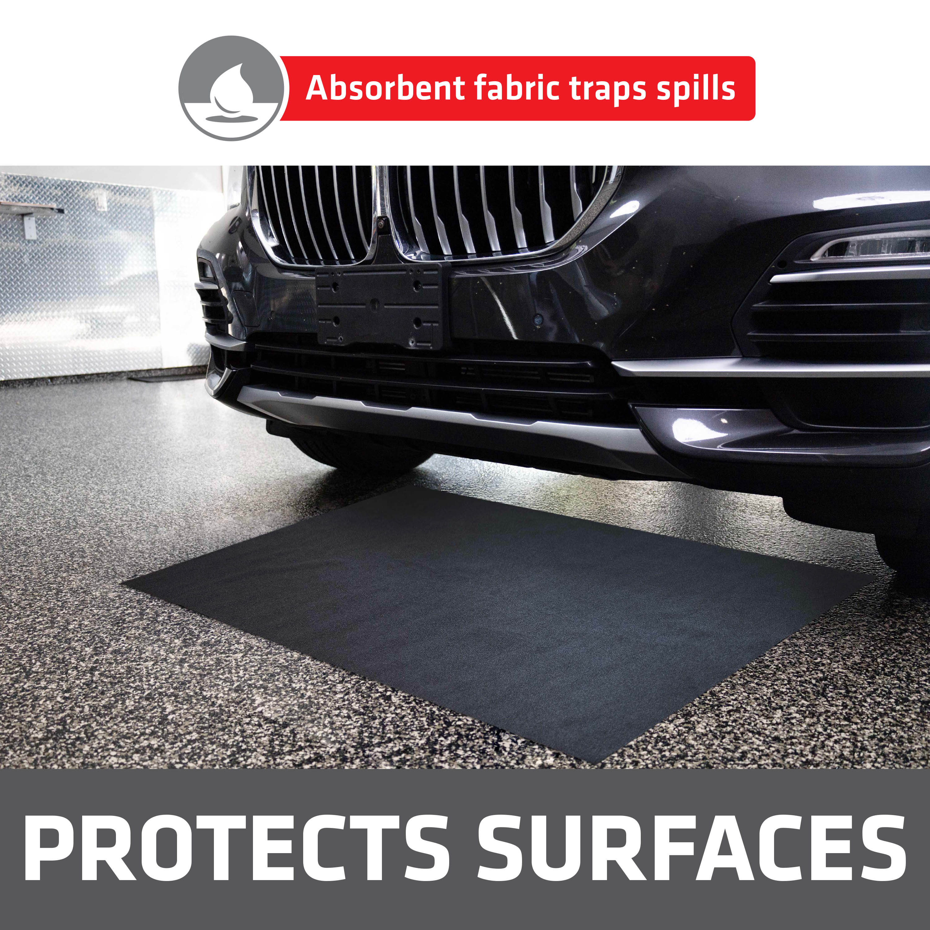 AAIN Oil Spill Mat 36x59 Inch Waterproof Absorbent Garage Floor Mat - Heavy Duty Polyester, Pack Of 1