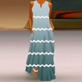thumbnail image 2 of Uaswgudfs ​Summer Dresses for Women 2025 Sleeveless Wavy Hem Maxi Sundress – V-Neck Casual in Lightweight Fabric for Beach & Daily Wear Green XXL, 2 of 5