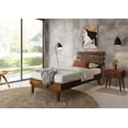 thumbnail image 5 of Bme Twin Size | Caden Deluxe Wooden Bed Frame with Adjustable Headboard, Mid Century Style, Acacia Wood, Caramel, 5 of 5