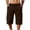 [Zipper Pocket] Brown, variant on Chiccall Men's Running Shorts Casual Stretch Elastic Waist Drawstring Capri Pants Below Knee Workout Jogging Long Shorts with Zipper Pockets Black S