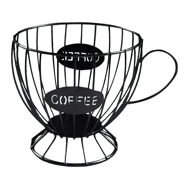 jifeng Coffee Pod Holder Mug Cup Organizer Storage Basket Bowl Large Capacity Black