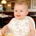 thumbnail image 4 of Mess Proof Baby Bibs for Eating, Waterproof Toddler Bibs for 2-4 Years, Soft Machine Washable Sleeveless Baby Smock Bib, Reusable Weaning Apron for Feeding Bib with Food Catcher, Bunny, 4 of 5