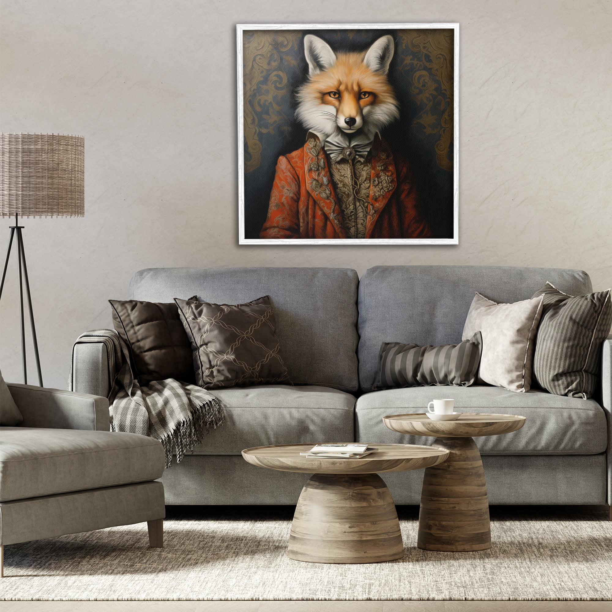 Stupell Industries Mystical Metamorphosis Fox White Framed Giclee Art, design by Lazar Studio