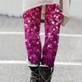 thumbnail image 2 of DDAPJ pyju Womens Workout Leggings Shiny Glitter Sequin Printed Slim Yoga Pants High Waisted Stretch Casual Holiday Tights Lightning Sales Today Multicolor XL, 2 of 6