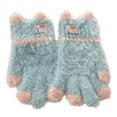 thumbnail image 2 of NAISIBABY Kids Winter Knitted Gloves, Warm Fluffy Soft Stretchy Boys Girls Snow School Mittens Blue Free Size, 2 of 6