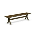 thumbnail image 2 of East West Furniture X-Style 15x72" Wood Dining Bench in Jacobean Brown, 2 of 4