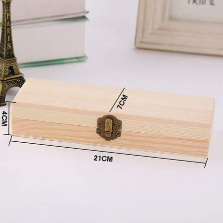 

Gerich Rectangle Wooden Jewelry Gift Box DIY Craft Supplies Wooden Boxs with Hinged Lid